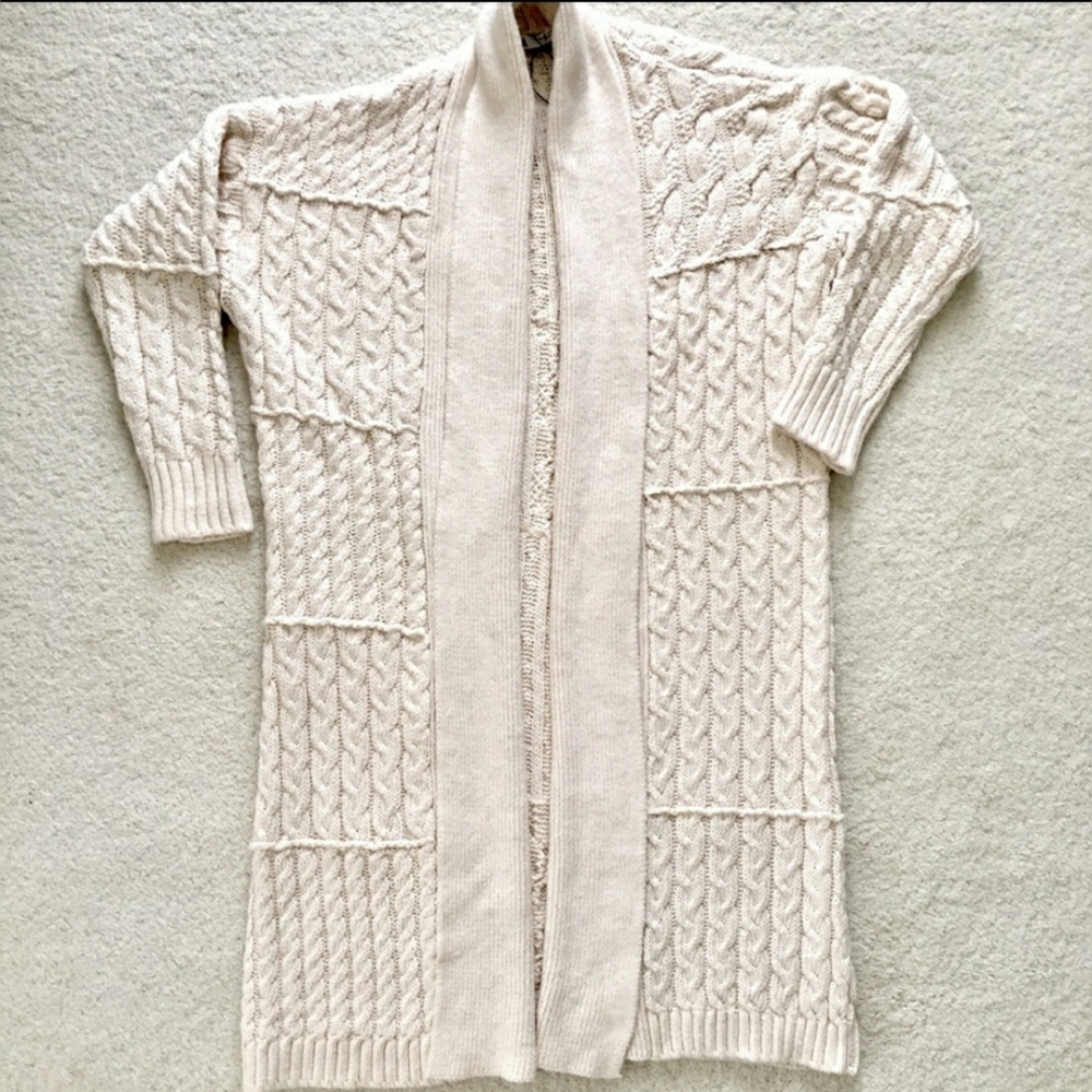 Bloggers Fav Zara Long Cable Knit Patchwork Coat Card… Gem